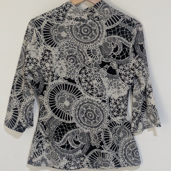 Alfani Black and Cream Blouse - Picture 7 of 11